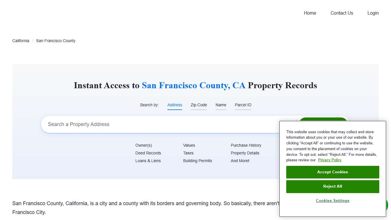 San Francisco County Property Records | Owners, Deeds, Permits